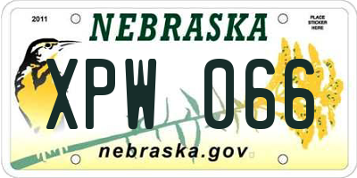 NE license plate XPW066