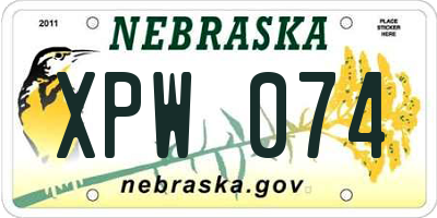 NE license plate XPW074