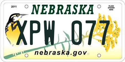 NE license plate XPW077