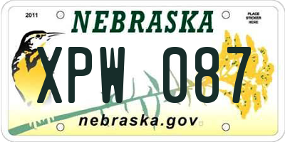 NE license plate XPW087