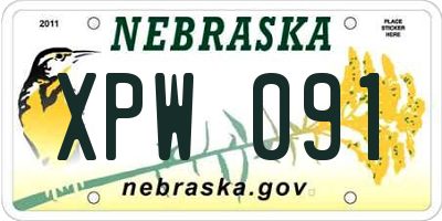 NE license plate XPW091
