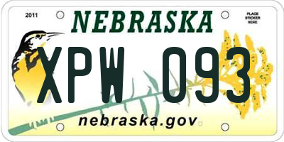NE license plate XPW093