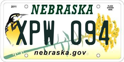 NE license plate XPW094