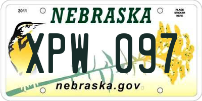 NE license plate XPW097