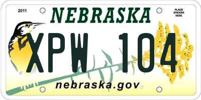 NE license plate XPW104