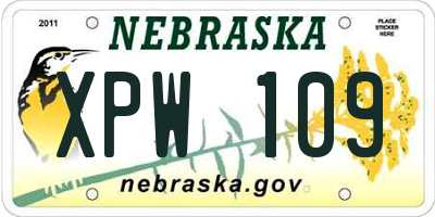 NE license plate XPW109
