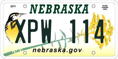NE license plate XPW114