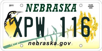 NE license plate XPW116