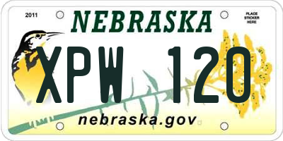 NE license plate XPW120