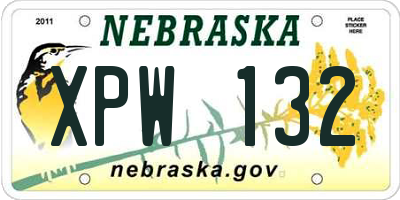 NE license plate XPW132