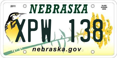 NE license plate XPW138
