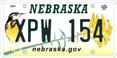 NE license plate XPW154