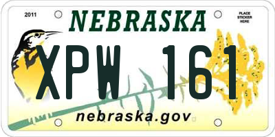 NE license plate XPW161