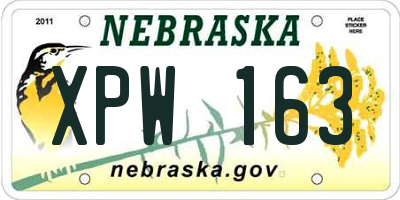 NE license plate XPW163