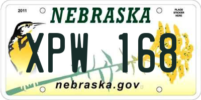NE license plate XPW168