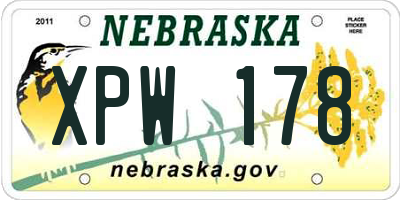 NE license plate XPW178