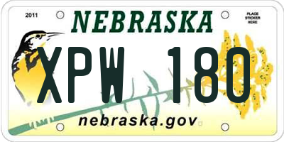 NE license plate XPW180