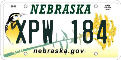 NE license plate XPW184