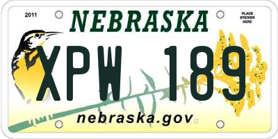 NE license plate XPW189