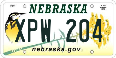 NE license plate XPW204