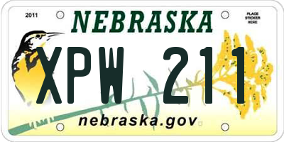 NE license plate XPW211