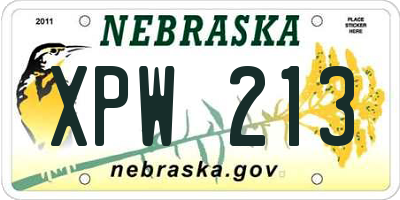NE license plate XPW213