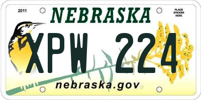 NE license plate XPW224