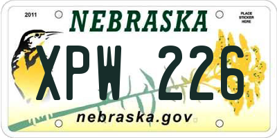 NE license plate XPW226