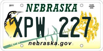 NE license plate XPW227