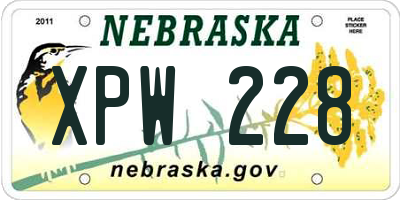 NE license plate XPW228