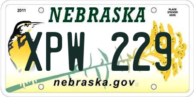 NE license plate XPW229