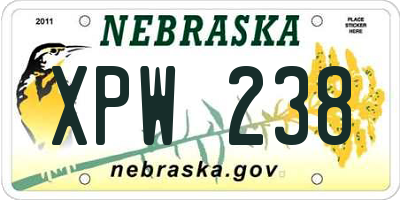 NE license plate XPW238