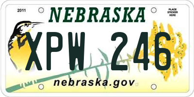 NE license plate XPW246