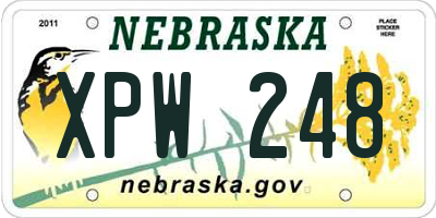 NE license plate XPW248