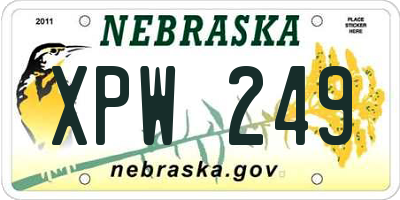 NE license plate XPW249