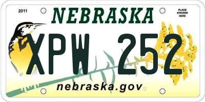 NE license plate XPW252