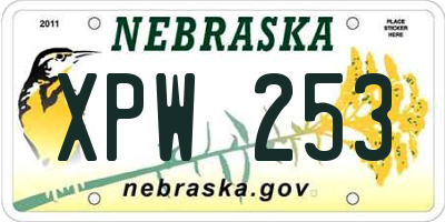 NE license plate XPW253