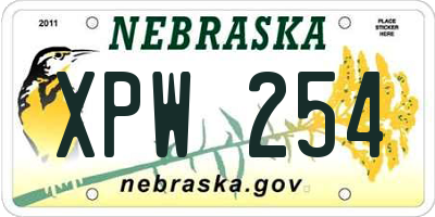 NE license plate XPW254