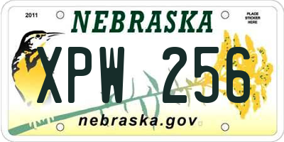 NE license plate XPW256