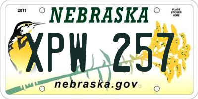 NE license plate XPW257