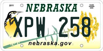 NE license plate XPW258