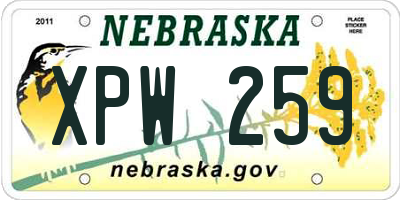 NE license plate XPW259