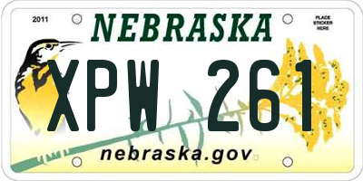 NE license plate XPW261