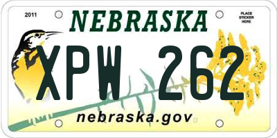 NE license plate XPW262
