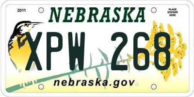 NE license plate XPW268