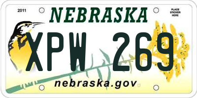 NE license plate XPW269