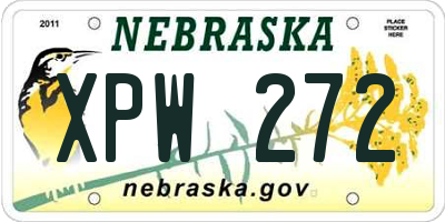 NE license plate XPW272