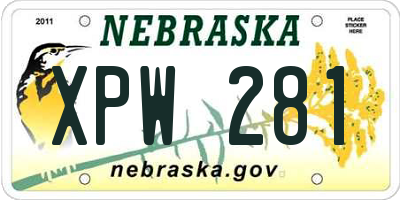 NE license plate XPW281