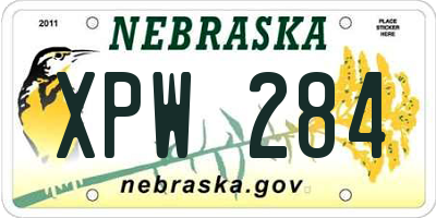 NE license plate XPW284