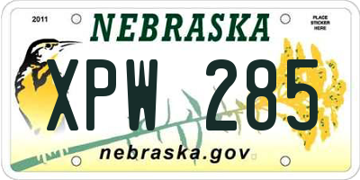 NE license plate XPW285